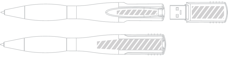 USB 筆型隨身行動碟 網版印刷
